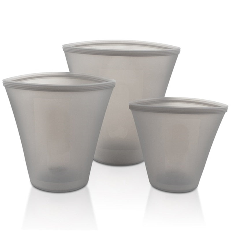 Silicone Food Storage Set (Reusable)