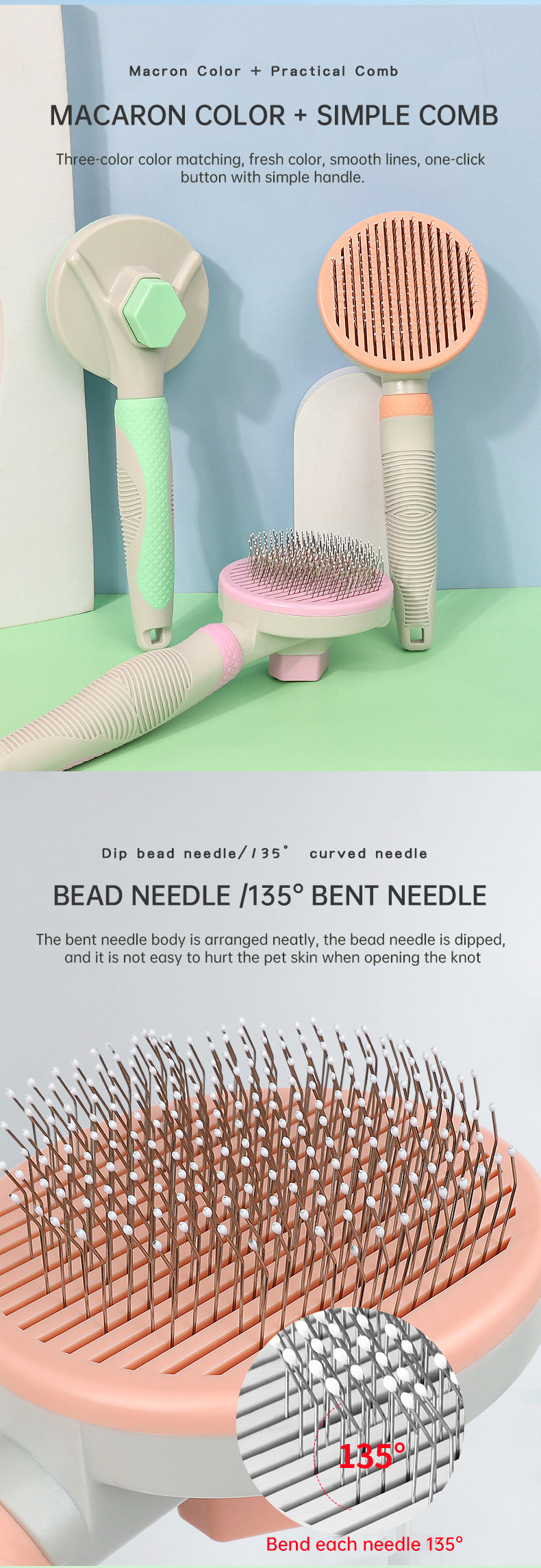 Self-Cleaning Pet Slicker Brush