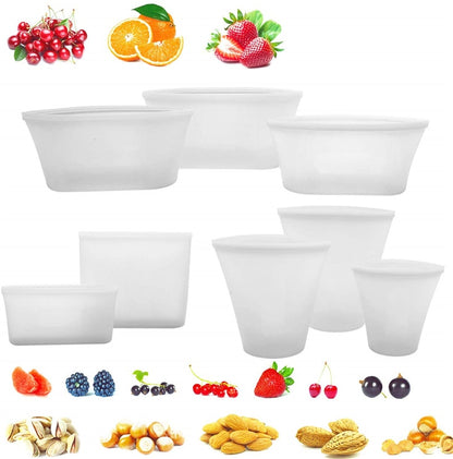 Silicone Food Storage Set (Reusable)