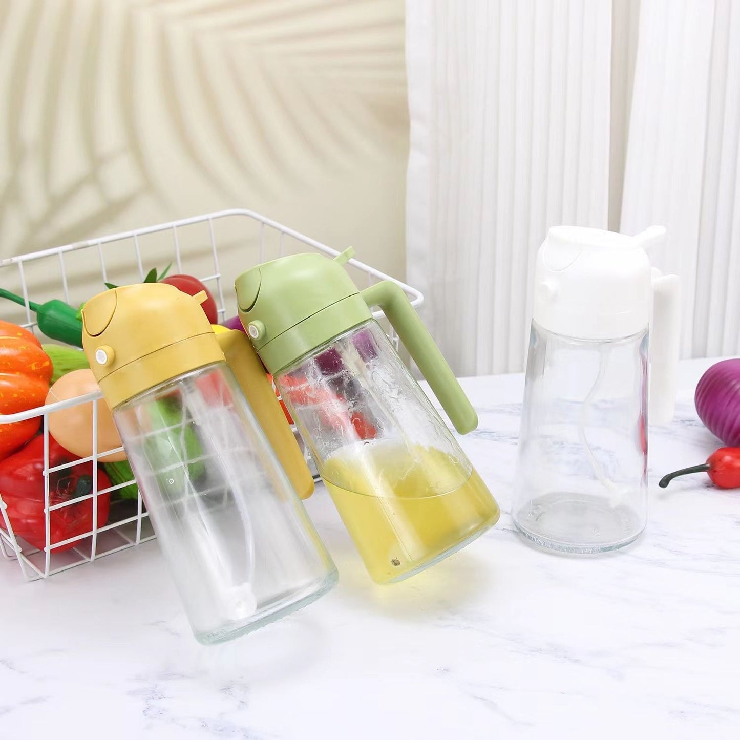 2-in-1 Glass Oil Spray Bottle